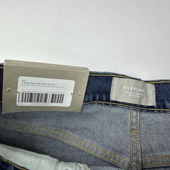Everlane Women's‎ NWT Indigo The Original Cheeky Straight Jean W30 Crop/L26 - Picture 6 of 13